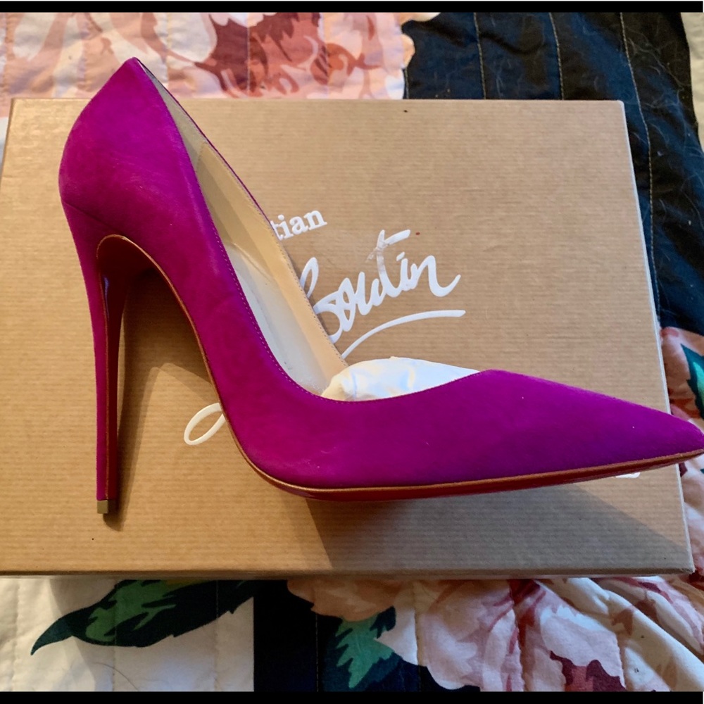 Christian Louboutin So Kate Magenta Suede Pumps